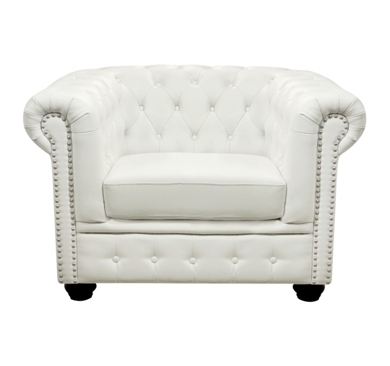 ΠΟΛΥΘΡΟΝΑ T.CHESTERFIELD POLINA HM3011.02 PU ΛΕΥΚΟ ΜΑΤ 110x90x73Y εκ.
