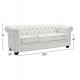 ΚΑΝΑΠΕΣ 3ΘΕΣΙΟΣ T.CHESTERFIELD HM3009.02 ΤΕΧΝΟΔΕΡΜΑ ΛΕΥΚΟ ΜΑΤ 208x90x73 εκ.