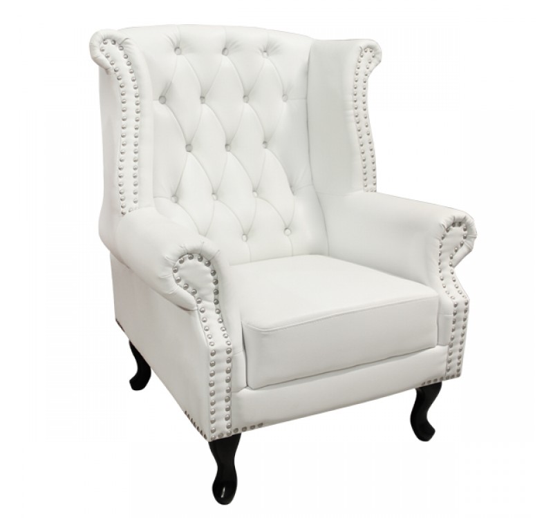 ΠΟΛΥΘΡΟΝΑ-ΜΠΕΡΖΕΡΑ T.CHESTERFIELD POLINA HM0053.02 PU ΛΕΥΚΟ ΜΑΤ 83x75x107Yεκ.