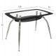 ΤΡΑΠΕΖΙ NORRIS 120Χ75Χ75ΕΚ HM0086.02 ΓΥΑΛΙΝΟ ΜΑΥΡΟ