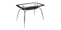 ΤΡΑΠΕΖΙ NORRIS 120Χ75Χ75ΕΚ HM0086.02 ΓΥΑΛΙΝΟ ΜΑΥΡΟ