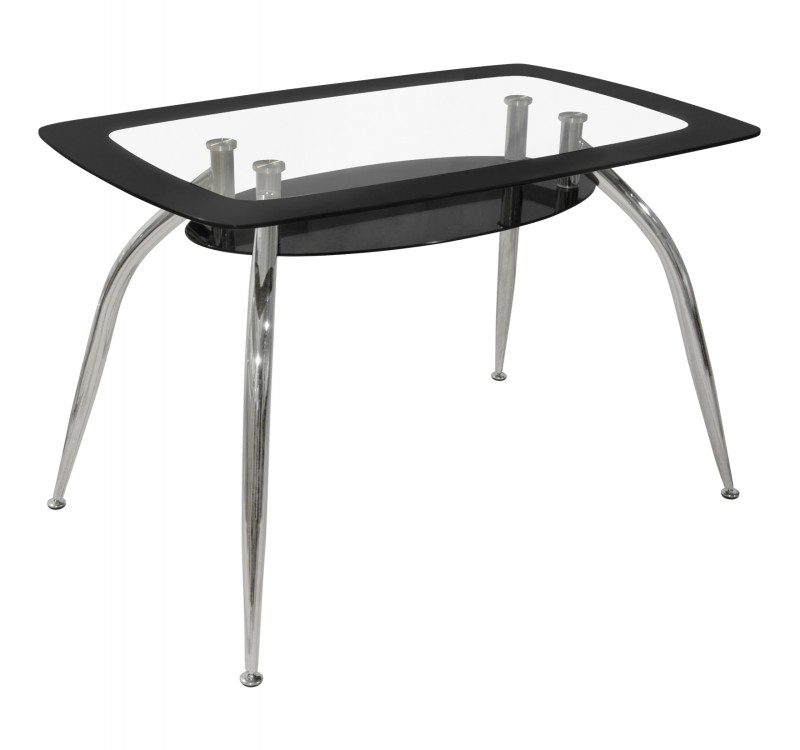 ΤΡΑΠΕΖΙ NORRIS 120Χ75Χ75ΕΚ HM0086.02 ΓΥΑΛΙΝΟ ΜΑΥΡΟ