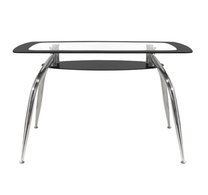 ΤΡΑΠΕΖΙ NORRIS 120Χ75Χ75ΕΚ HM0086.02 ΓΥΑΛΙΝΟ ΜΑΥΡΟ