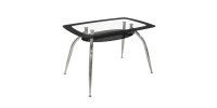 ΤΡΑΠΕΖΙ NORRIS 120Χ75Χ75ΕΚ HM0086.02 ΓΥΑΛΙΝΟ ΜΑΥΡΟ