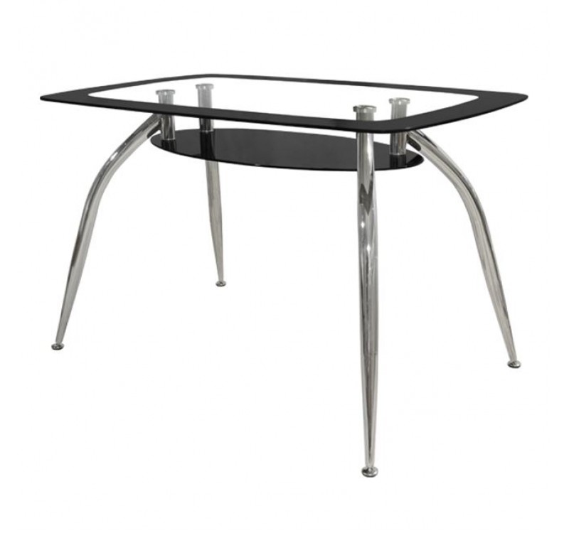 ΤΡΑΠΕΖΙ NORRIS 120Χ75Χ75ΕΚ HM0086.02 ΓΥΑΛΙΝΟ ΜΑΥΡΟ