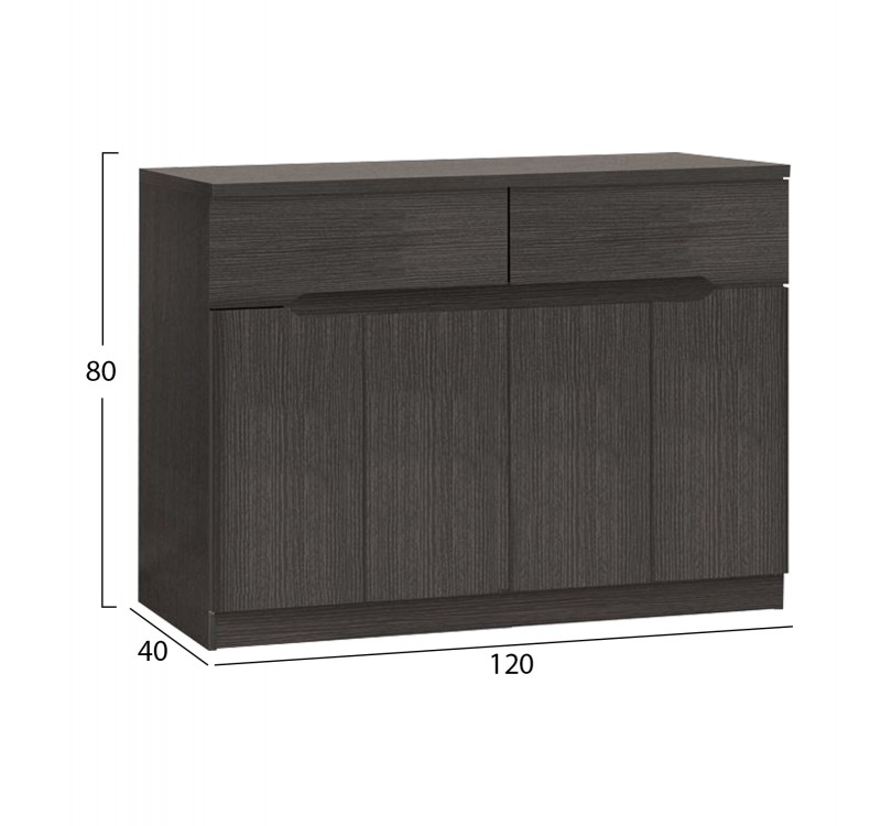 ΜΠΟΥΦΕΣ JOLENE HM2234.01 2 ΣΥΡΤΑΡΙΑ & 4 ΠΟΡΤΕΣ ZEBRANO 120X40X80εκ.