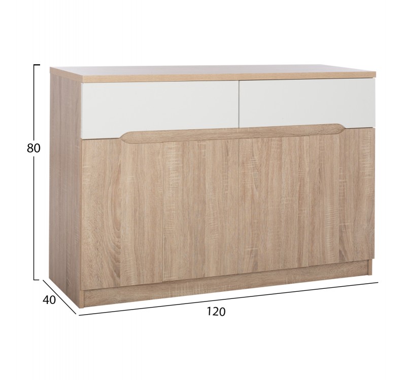ΜΠΟΥΦΕΣ JOLENE HM2234.02 2 ΣΥΡΤΑΡΙΑ & 4 ΠΟΡΤΕΣ SONAMA 120X40X80εκ.