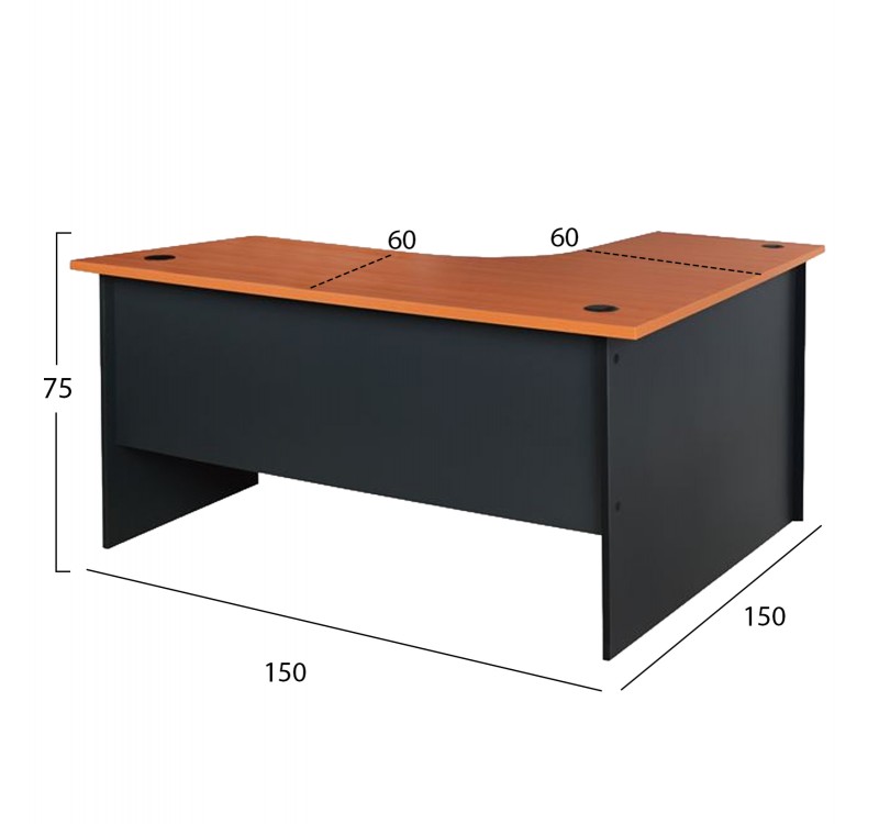 ΓΡΑΦΕΙΟ ΓΩΝΙΑ ΕΠΑΓΓΕΛΜΑΤΙΚΟ SIENNA 150Χ150Χ75εκ HM2019.03 ΚΕΡΑΣΙ