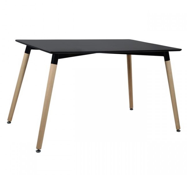 ΤΡΑΠΕΖΙ MINIMAL HM008.02 ΜΑΥΡΟ 120X80Χ73εκ ΜΕ ΞΥΛΙΝΑ ΠΟΔΙΑ ΟΞΙΑ