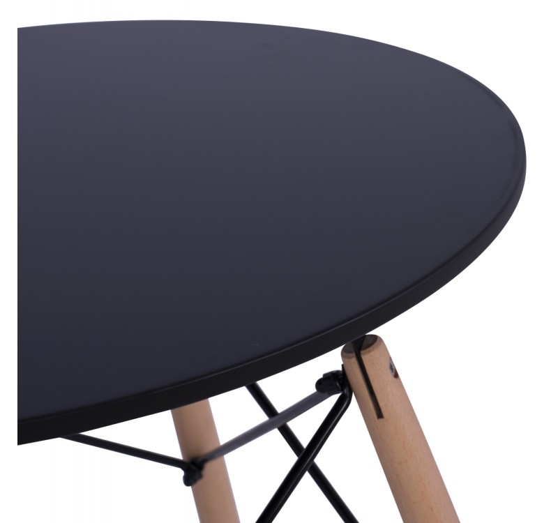 ΤΡΑΠΕΖΙ MINIMAL ΣΤΡΟΓΓΥΛΟ HM0060.02 ΜΑΥΡΟ ΧΡΩΜΑ MDF-ΠΟΔΙΑ ΟΞΙΑΣ ΦΥΣΙΚΟ Φ60Χ72Υεκ.