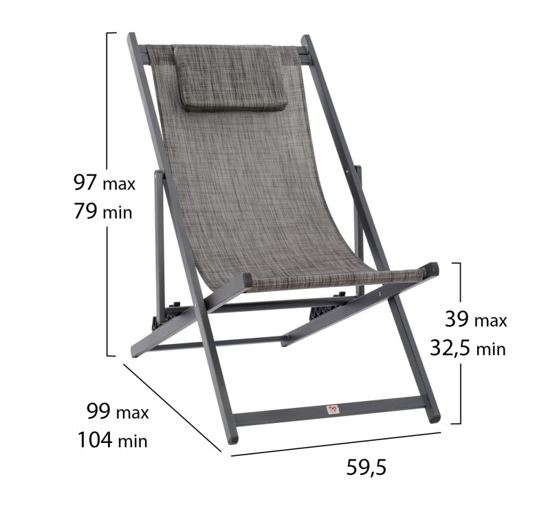 ΣΕΖΛΟΝΓΚ ΕΠΑΓΓΕΛΜΑΤΙΚΗ KEA HM5076.10 ΑΛΟΥΜΙΝΙΟ & TEXTILENE ΓΚΡΙ 59,5x102,5x94Υεκ