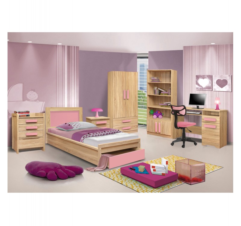 ΚΡΕΒΑΤΙ ΜΕ ΣΥΡΤΑΡΙ PLAYROOM HM330.02 SONAMA-ΡΟΖ 90Χ190εκ.