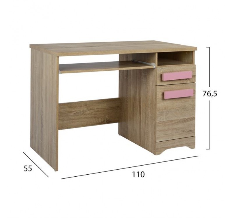 ΓΡΑΦΕΙΟ PLAYROOM SONAMA+ ΡΟΖ ΧΕΡΟΥΛΙ HM11154.02 110X55X76.5