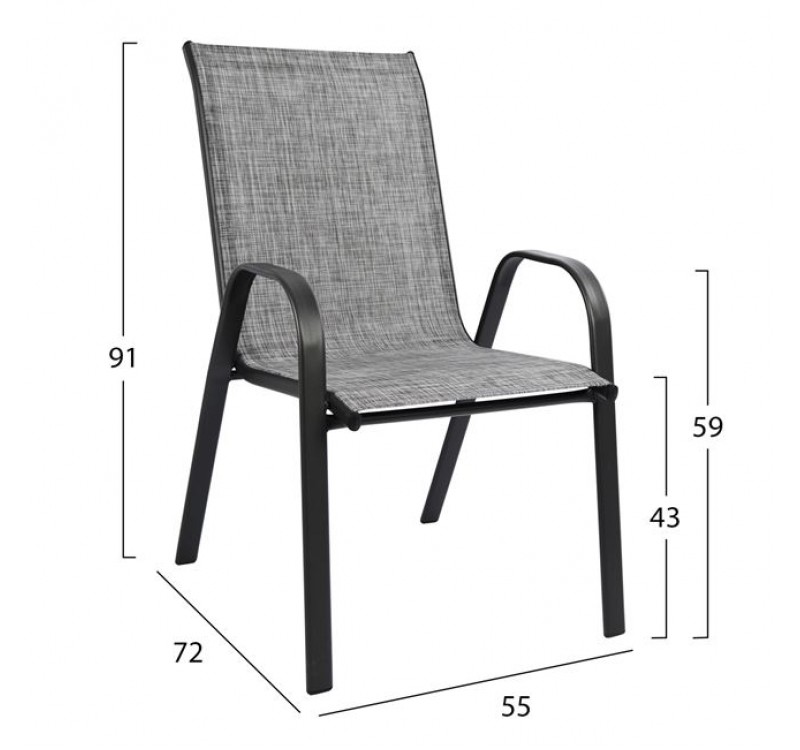 ΣΕΤ ΤΡΑΠΕΖΑΡΙΑΣ ΓΚΡΙ ΜΕΤΑΛΛΙΚΟ 5ΤΜΧ ΜΕ 4 ΚΑΡΕΚΛΕΣ & ΤΡΑΠΕΖΙ 140Χ80 HM5200.01