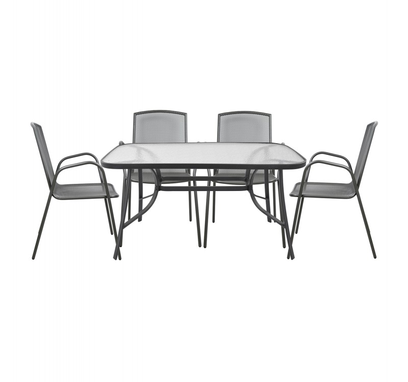 ΣΕΤ ΤΡΑΠΕΖΑΡΙΑ 5ΤΜΧ ΤΡΑΠΕΖΙ ΓΚΡΙ & 4 ΚΑΡΕΚΛΕΣ ΠΟΛΥΘΡΟΝΕΣ ΑΝΘΡΑΚΙ