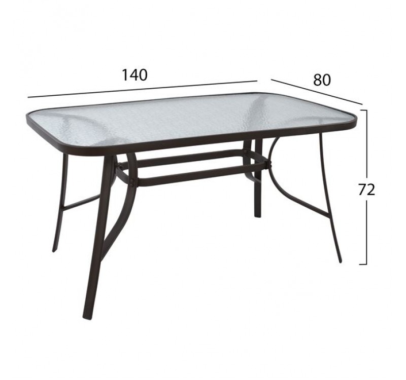 ΣΕΤ ΤΡΑΠΕΖΑΡΙΑΣ ΕΞ.ΧΩΡΟΥ 5ΤΜΧ HM5200.02 ΜΕ 4 ΚΑΡΕΚΛΕΣ & ΤΡΑΠΕΖΙ 140Χ80--ΚΑΦΕ