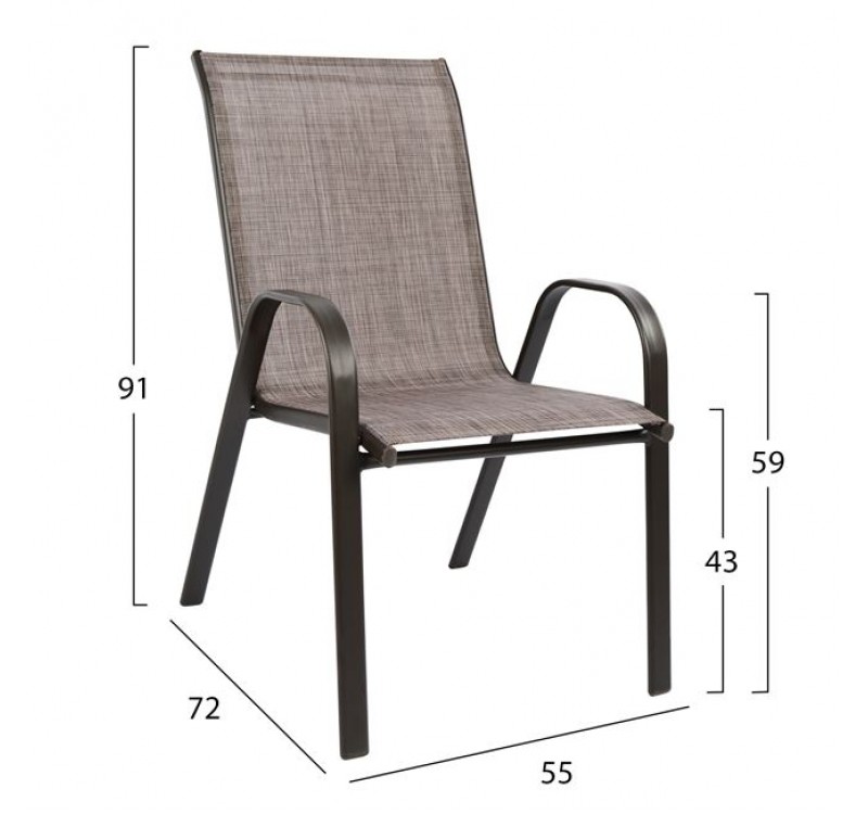 ΣΕΤ ΤΡΑΠΕΖΑΡΙΑΣ ΕΞ.ΧΩΡΟΥ 5ΤΜΧ HM5200.02 ΜΕ 4 ΚΑΡΕΚΛΕΣ & ΤΡΑΠΕΖΙ 140Χ80--ΚΑΦΕ