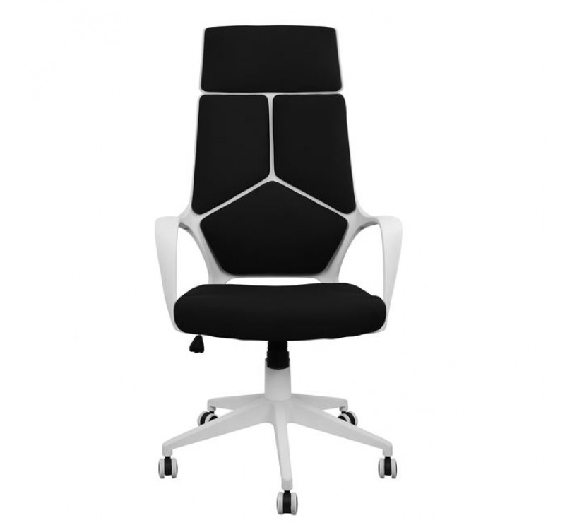 ΚΑΡΕΚΛΑ ΓΡΑΦΕΙΟΥ ANIVIA HM1054.01 ΜΑΥΡO & ΠΟΔΙ ΛΕΥΚΟ 64x61x126 εκ.