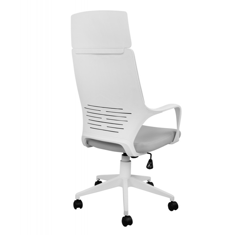 ΚΑΡΕΚΛΑ ΓΡΑΦΕΙΟΥ ANIVIA HM1054.21 ΓΚΡΙ & ΠΟΔΙ ΛΕΥΚΟ 64x61x126 εκ.