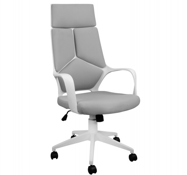 ΚΑΡΕΚΛΑ ΓΡΑΦΕΙΟΥ ANIVIA HM1054.21 ΓΚΡΙ & ΠΟΔΙ ΛΕΥΚΟ 64x61x126 εκ.