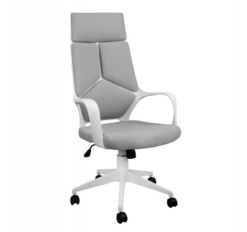 ΚΑΡΕΚΛΑ ΓΡΑΦΕΙΟΥ ANIVIA HM1054.21 ΓΚΡΙ & ΠΟΔΙ ΛΕΥΚΟ 64x61x126 εκ.