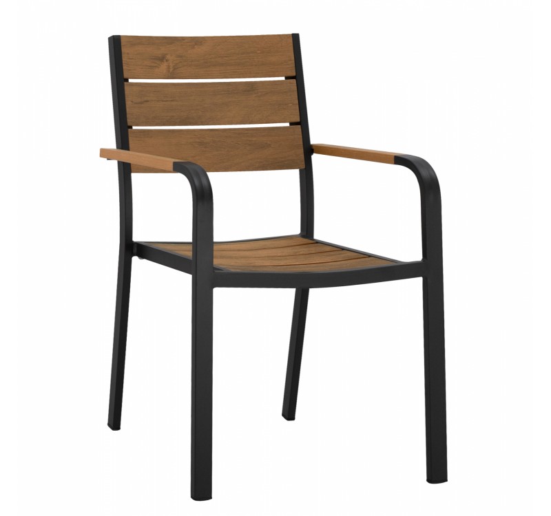 ΠΟΛΥΘΡΟΝΑ ΑΛΟΥΜΙΝΙΟΥ SAGA ΑΝΘΡΑΚΙ ΜΕ POLYWOOD HM5127.02 55x56x85Υεκ.