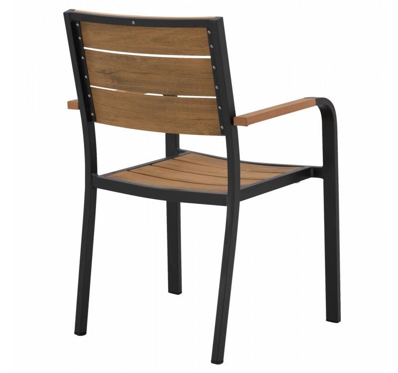 ΠΟΛΥΘΡΟΝΑ ΑΛΟΥΜΙΝΙΟΥ SAGA ΑΝΘΡΑΚΙ ΜΕ POLYWOOD HM5127.02 55x56x85Υεκ.