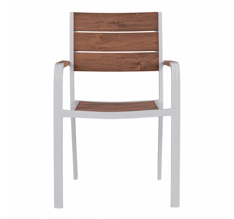 ΠΟΛΥΘΡΟΝΑ ΑΛΟΥΜΙΝΙΟΥ SAGA ΛΕΥΚΗ ΜΕ POLYWOOD HM5127.01 55x56x85Υ εκ.