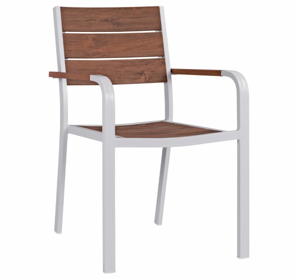 ΠΟΛΥΘΡΟΝΑ ΑΛΟΥΜΙΝΙΟΥ SAGA ΛΕΥΚΗ ΜΕ POLYWOOD HM5127.01 55x56x85Υ εκ.