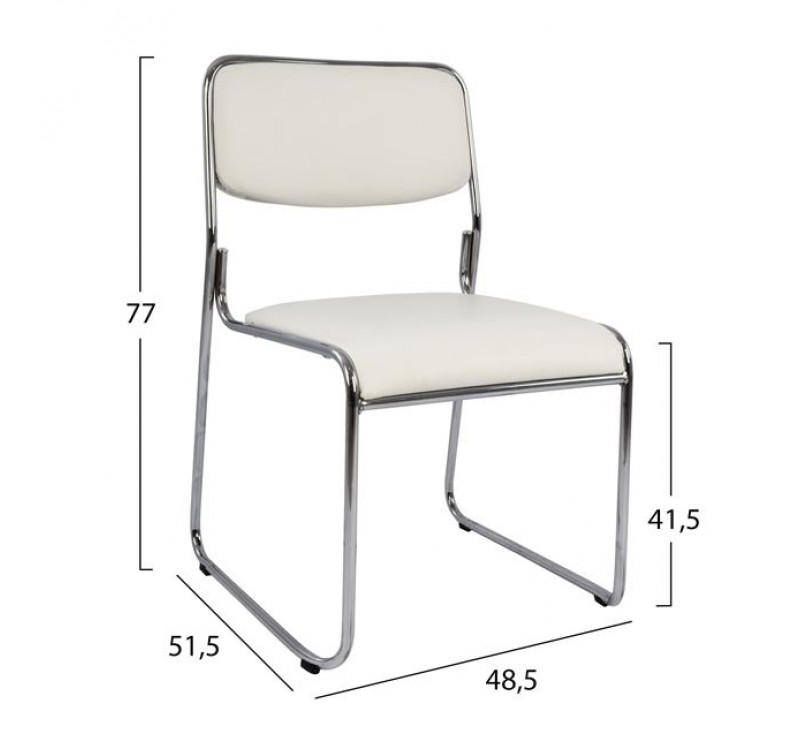 ΚΑΡΕΚΛΑ ΓΡΑΦΕΙΟΥ ΣΥΝΕΡΓΑΣΙΑΣ MABEL HM1019.02 ΣΕ ΧΡΩΜΑ ΛΕΥΚΟ 48,5x51,5x77Yεκ.