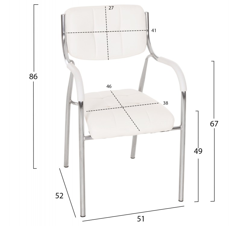 ΚΑΡΕΚΛΑ ΓΡΑΦΕΙΟΥ ΕΠΙΣΚΕΠΤΟΥ OBERON HM1018.02 ΑΣΠΡΟ PU 51x52x88Yεκ.