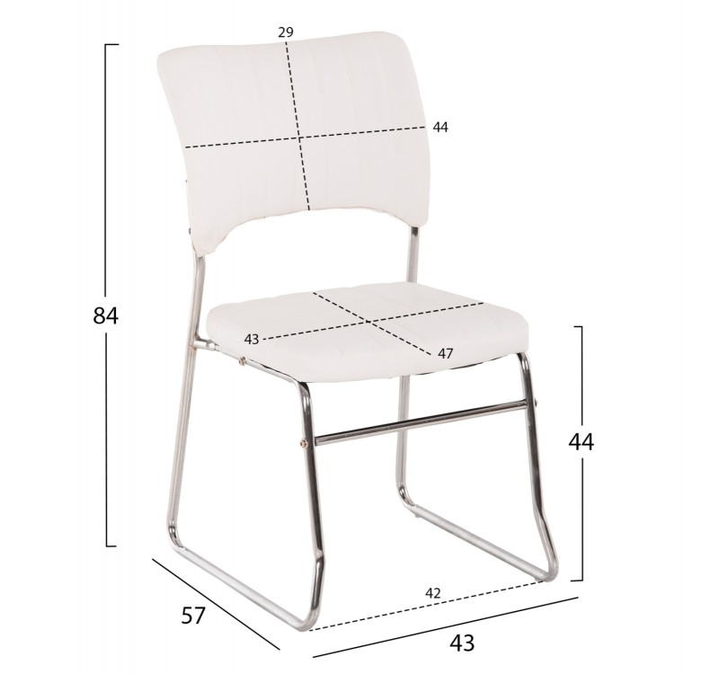 ΚΑΡΕΚΛΑ QUENTI HM1071.02 ΛΕΥΚΗ 52x60x85 εκ.