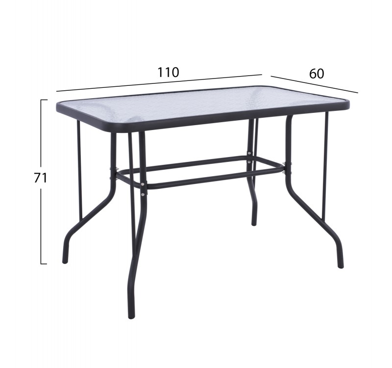 ΣΕΤ ΤΡΑΠΕΖΑΡΙΑΣ 5ΤΜΧ HM5193.01 ΜΕΤΑΛΛΙΚΗ ΜΕ 4 ΚΑΡΕΚΛΕΣ & ΤΡΑΠΕΖΙ 110x60 ΓΚΡΙ