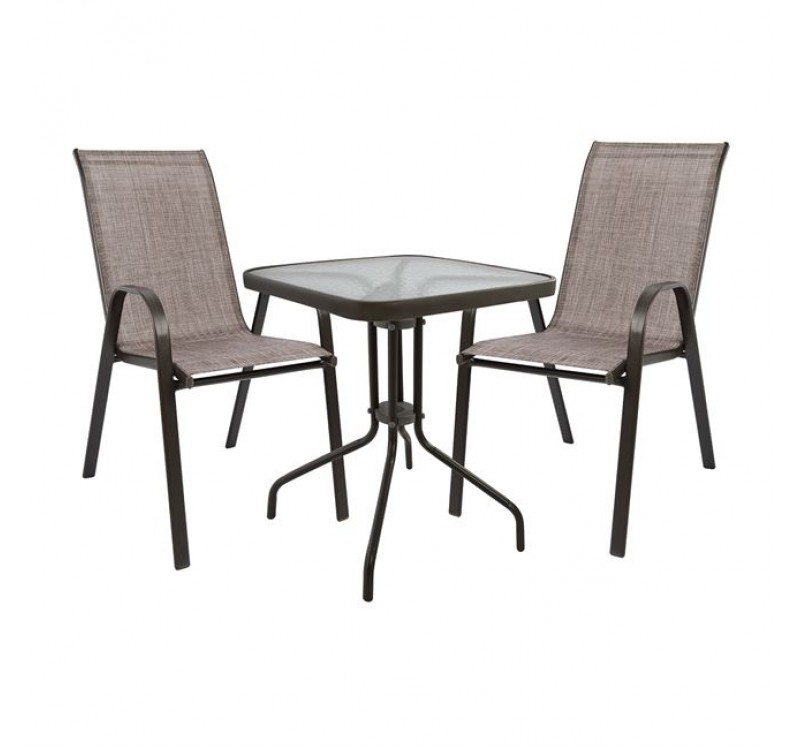 ΣΕΤ ΤΡΑΠΕΖΑΡΙΑ 3ΤΜΧ ΚΑΡΕΚΛΕΣ ΚΑΙ ΤΡΑΠΕΖΙ 60x60 HM5183.02