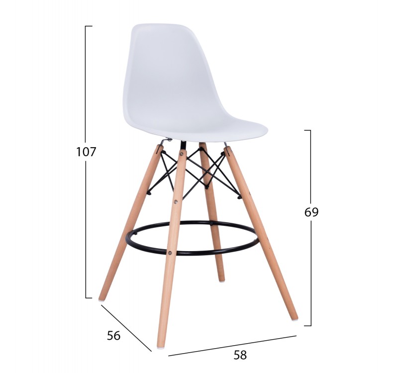ΣΚΑΜΠΟ ΜΠΑΡ RENATA HM0173.01 ΛΕΥΚΟ 58x56x107Υ εκ.