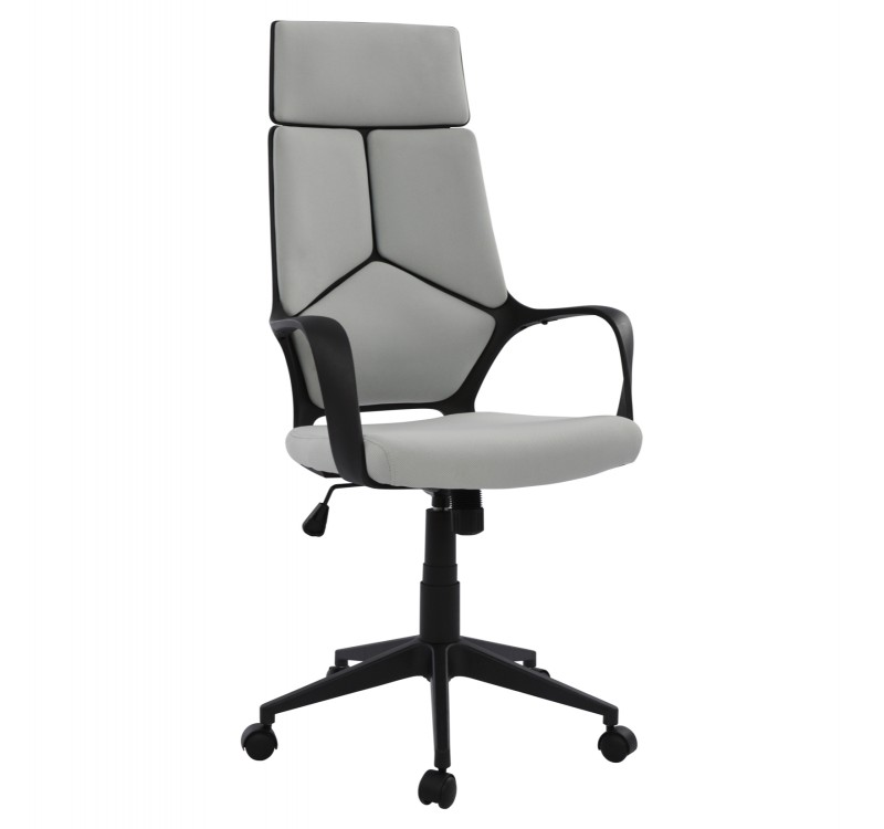 ΚΑΡΕΚΛΑ ΓΡΑΦΕΙΟΥ ANIVIA HM1073.21 ΓΚΡΙ & ΣΚΕΛΕΤΟ ΜΑΥΡΟ 64x61x127 cm