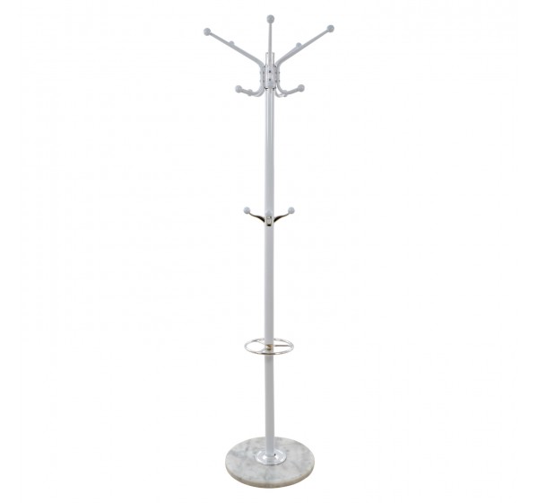 ΚΑΛΟΓΕΡΟΣ ΜΕΤΑΛΛΙΚΟΣ INES HM0039.02 ΠΕΡΙΣΤΡΕΦΟΜΕΝΟΣ ΛΕΥΚΟΣ ΜΕ ΜΑΡΜΑΡΟ φ.37x170 εκ.