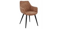 ΠΟΛΥΘΡΟΝΑ MANDO HM8006.03 ΜΕ ΚΑΦΕ NUBUCK ΥΦΑΣΜΑ 60x60x84 εκ.