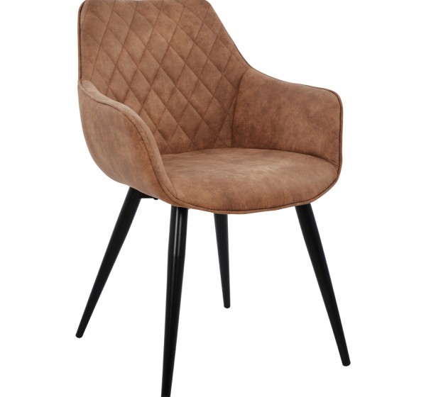 ΠΟΛΥΘΡΟΝΑ MANDO HM8006.03 ΜΕ ΚΑΦΕ NUBUCK ΥΦΑΣΜΑ 60x60x84 εκ.