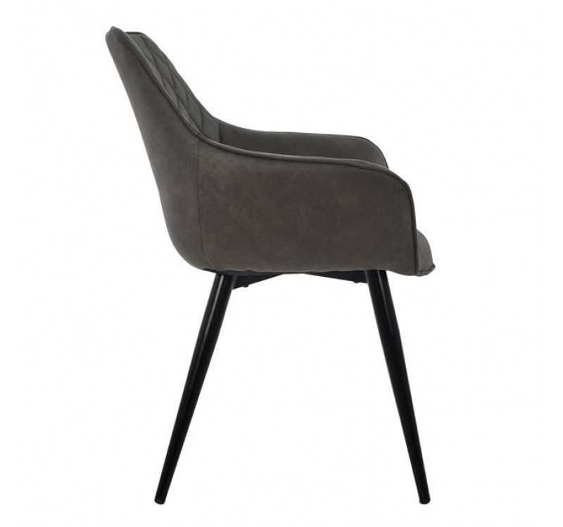 ΠΟΛΥΘΡΟΝΑ MANDO HM8006.10 ΜΕ ΓΚΡΙ NUBUCK ΥΦΑΣΜΑ 60x60x84 εκ.