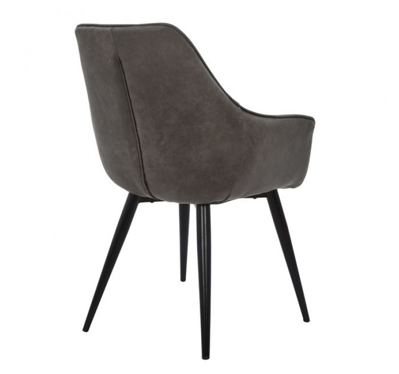 ΠΟΛΥΘΡΟΝΑ MANDO HM8006.10 ΜΕ ΓΚΡΙ NUBUCK ΥΦΑΣΜΑ 60x60x84 εκ.