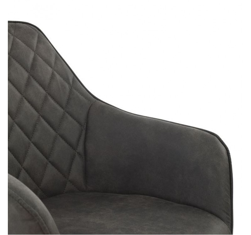 ΠΟΛΥΘΡΟΝΑ MANDO HM8006.10 ΜΕ ΓΚΡΙ NUBUCK ΥΦΑΣΜΑ 60x60x84 εκ.