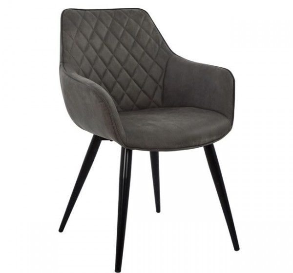 ΠΟΛΥΘΡΟΝΑ MANDO HM8006.10 ΜΕ ΓΚΡΙ NUBUCK ΥΦΑΣΜΑ 60x60x84 εκ.