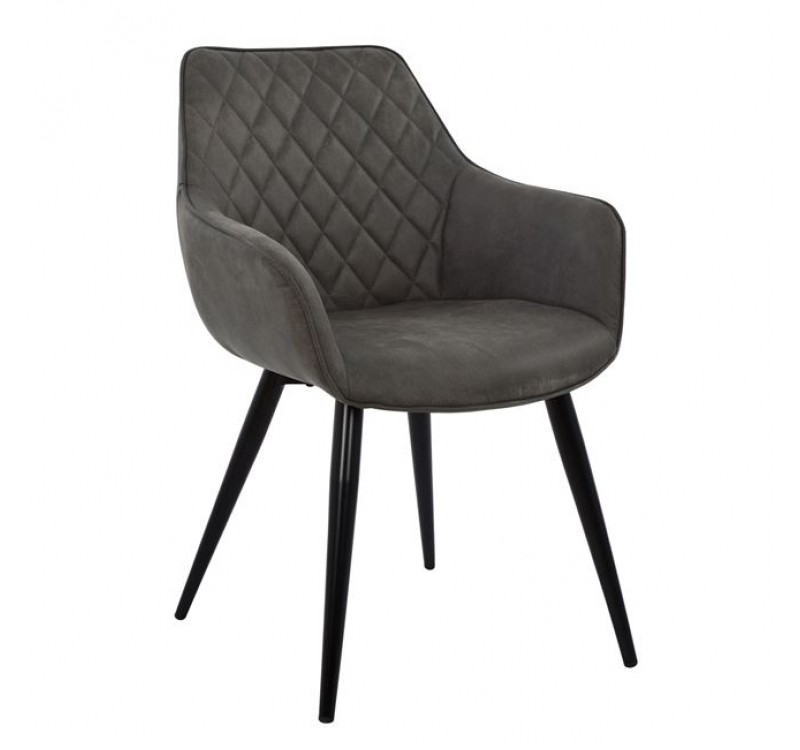 ΠΟΛΥΘΡΟΝΑ MANDO HM8006.10 ΜΕ ΓΚΡΙ NUBUCK ΥΦΑΣΜΑ 60x60x84 εκ.