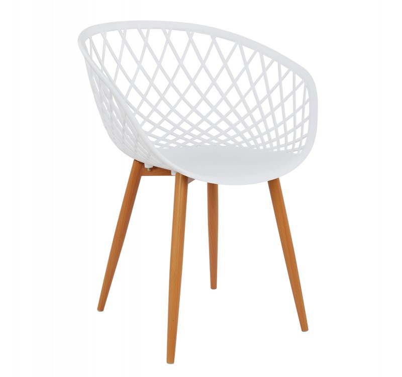 ΠΟΛΥΘΡΟΝΑ ΠΟΛΥΠΡΟΠΥΛΕΝΙΟΥ ΛΕΥΚΗ ΜΕ ΜΕΤΑΛΛΙΚΑ ΠΟΔΙΑ ΑΠΟΜΙΜΗΣΗ ΞΥΛΟΥ ARIADNE HM8001.01 62,5x56x80 εκ.