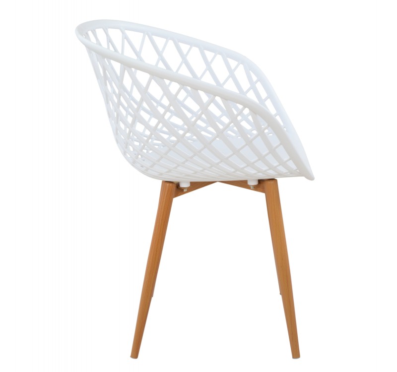 ΠΟΛΥΘΡΟΝΑ ΠΟΛΥΠΡΟΠΥΛΕΝΙΟΥ ΛΕΥΚΗ ΜΕ ΜΕΤΑΛΛΙΚΑ ΠΟΔΙΑ ΑΠΟΜΙΜΗΣΗ ΞΥΛΟΥ ARIADNE HM8001.01 62,5x56x80 εκ.