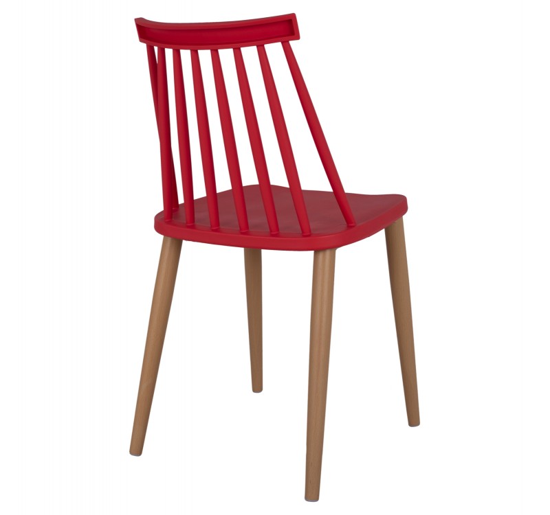 ΚΑΡΕΚΛΑ ΤΡΑΠΕΖΑΡΙΑΣ HM8052.07 VANESSA ΚΟΚΚΙΝΗ ΜΕ ΜΕΤΑΛΛΙΚΑ ΠΟΔΙΑ 42,5x47x81,5 εκ.