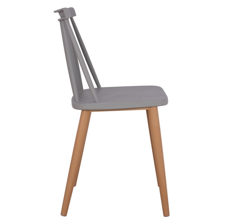 ΚΑΡΕΚΛΑ ΤΡΑΠΕΖΑΡΙΑΣ HM8052.10 VANESSA ΓΚΡΙ ΜΕ ΜΕΤΑΛΛΙΚΑ ΠΟΔΙΑ 43x46,5x82 εκ.