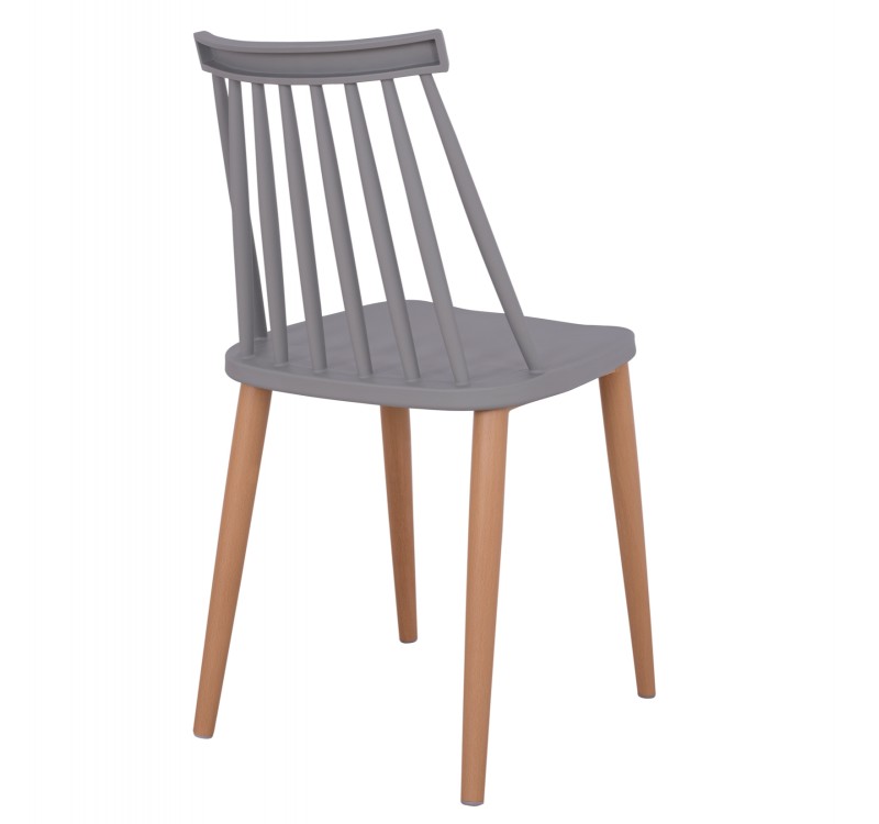 ΚΑΡΕΚΛΑ ΤΡΑΠΕΖΑΡΙΑΣ HM8052.10 VANESSA ΓΚΡΙ ΜΕ ΜΕΤΑΛΛΙΚΑ ΠΟΔΙΑ 43x46,5x82 εκ.