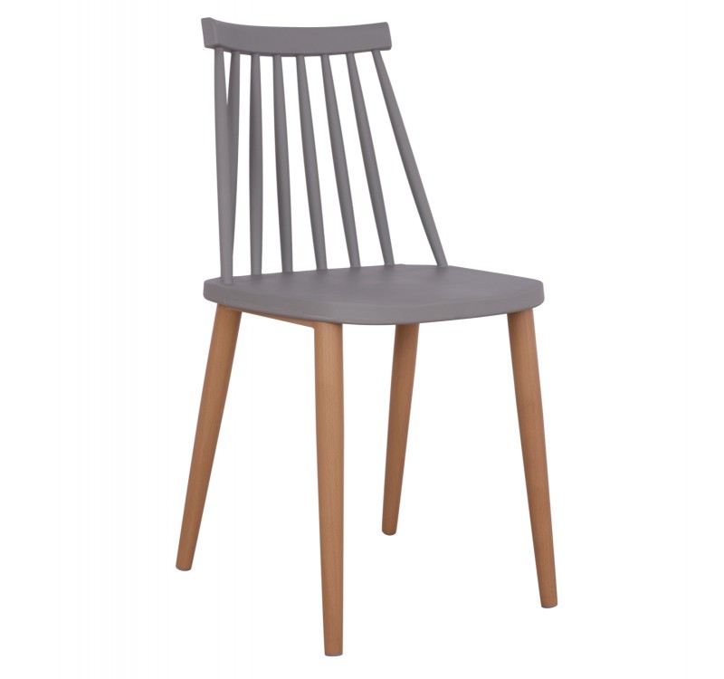 ΚΑΡΕΚΛΑ ΤΡΑΠΕΖΑΡΙΑΣ HM8052.10 VANESSA ΓΚΡΙ ΜΕ ΜΕΤΑΛΛΙΚΑ ΠΟΔΙΑ 43x46,5x82 εκ.